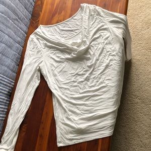 Long sleeve stretch drape T with built in tank